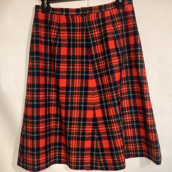 Pendleton vintage Wool Tartan Plaid Wool Skirt size 12 lined made in USA - Picture 2 of 9